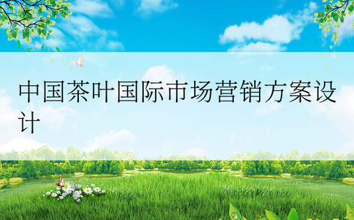 中国茶叶国际市场营销方案设计